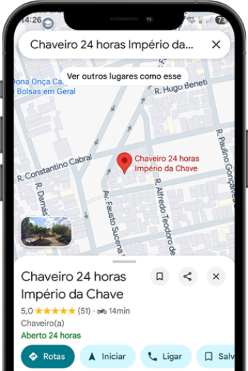 Mapa e Avaliações do Imperio da Chave no Google